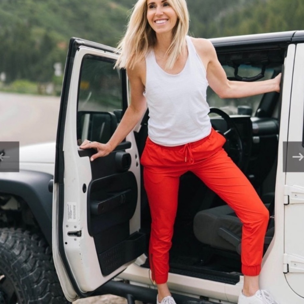 ZYIA Red Everywhere Zipper Jogger